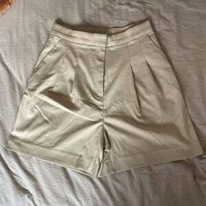 Cream Longer Length Work Shorts